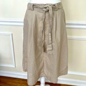 Alex & Olivia linen blend skirt size M midi beige color women